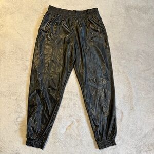 Victoria's Secret Victoria Sport Shiny Joggers Medium Black Hip Hop Pants 90s